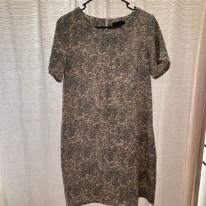 ASOS TALL New Look Sheath Dress - Pink, B&W Damask